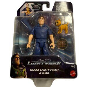 Disney and Pixar Lightyear Buzz Lightyear & Sox Figures 5 in Scale 4 Years up